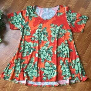LULAROE TROPICAL PRINT SHIRT, 2X